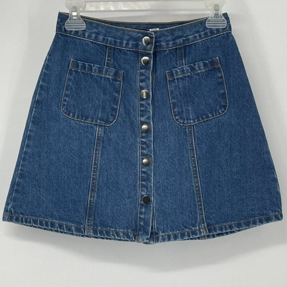 BDG denim buttoned circle mini skirt xs - Picture 7 of 12